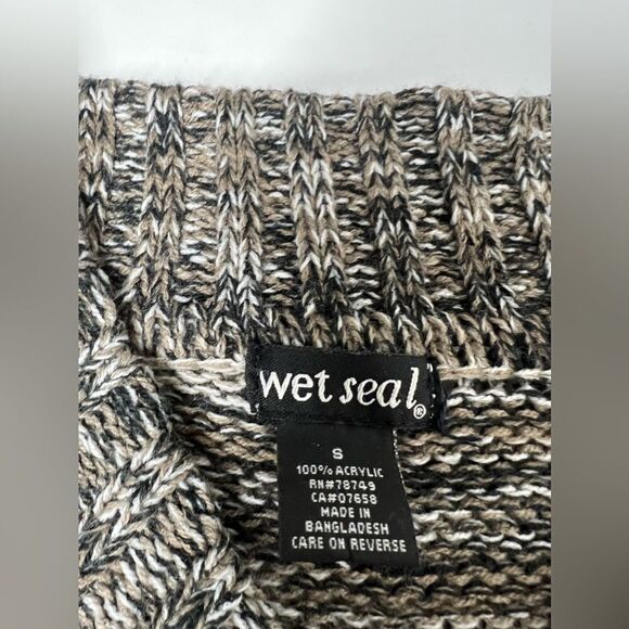 Wet Seal Women’s Crochet Sweater Short Sleeve Black Gray Brown Size S - Picture 4 of 8